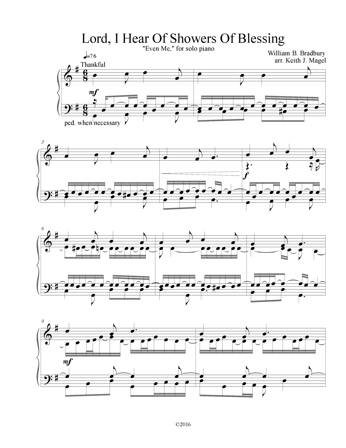 Lord, I Hear Of Showers Of Blessing (arr. Keith James)