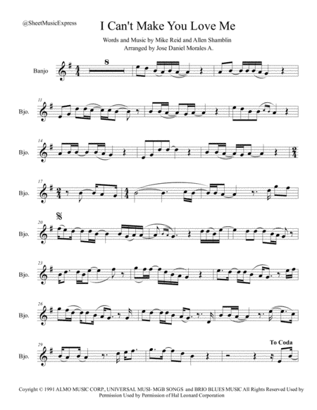 I Can't Make You Love Me (arr. Jose Daniel Morales A.)