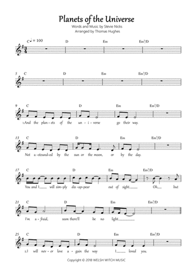 Planets Of The Universe (arr. Thomas Hughes)