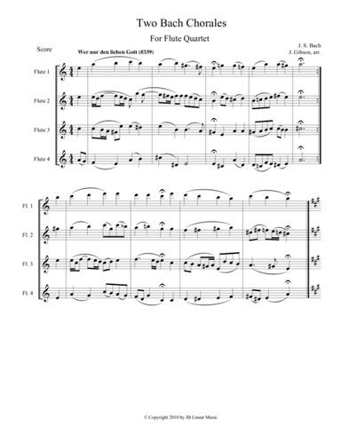 Two Bach Chorales for Flute Quartet (arr. John Gibson)