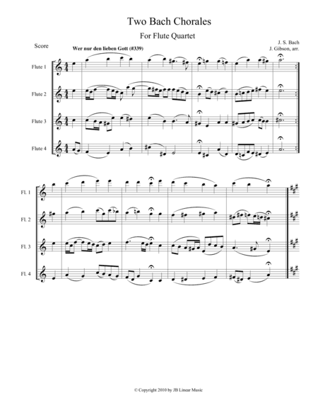 Two Bach Chorales for Flute Quartet (arr. John Gibson)