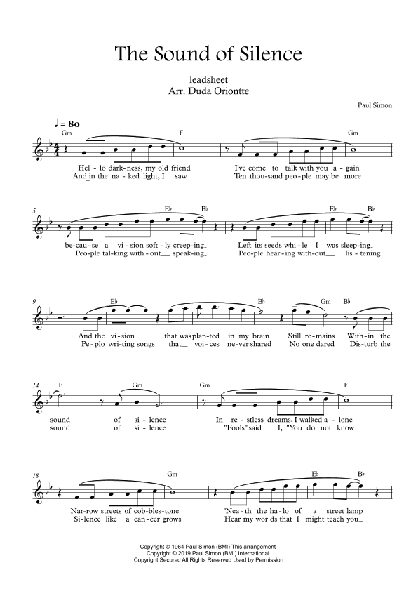 The Sound Of Silence (arr. Duda Oriontte)