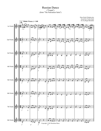 Russian Dance ("Trepak") (from "The Nutcracker Suite") (F) (Violin Octet) (arr. Regis Bookshar)