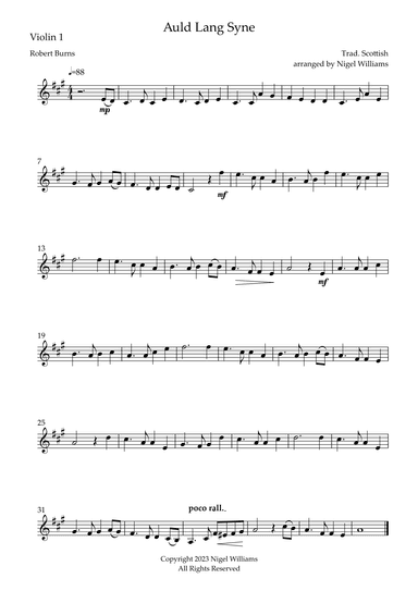 Auld Lang Syne (arr. Nigel Williams)
