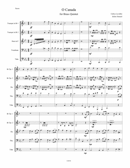 O Canada (arr. Julien Simard)