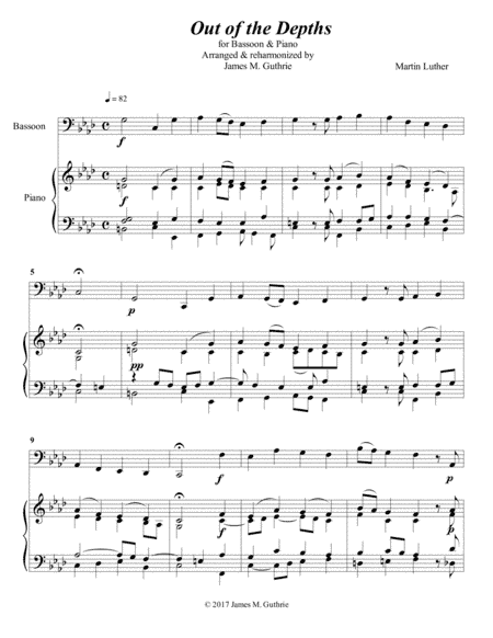 Luther: Out of the Depths for Bassoon & Piano (arr. James M. Guthrie)