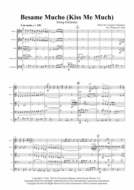 Besame Mucho (Kiss Me Much) (arr. Thomas H. Graf)