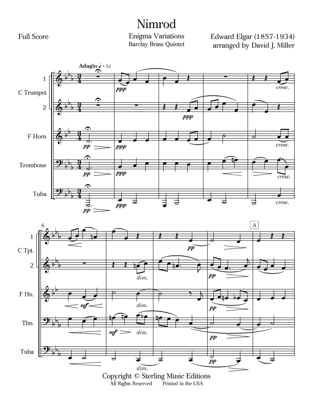 Nimrod from Engima Variations (arr. David J. Miller)