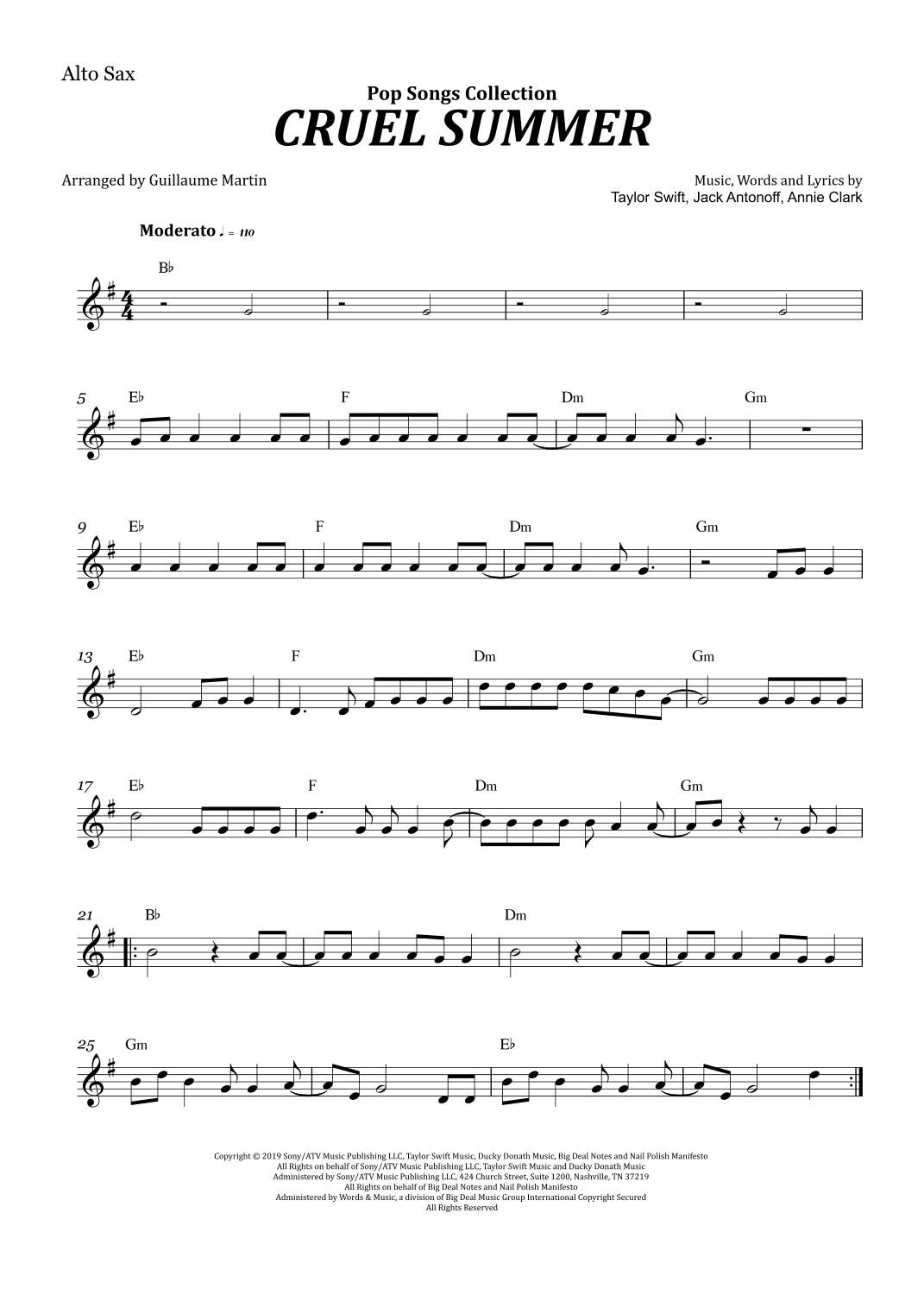 Cruel Summer (arr. Guillaume Martin)