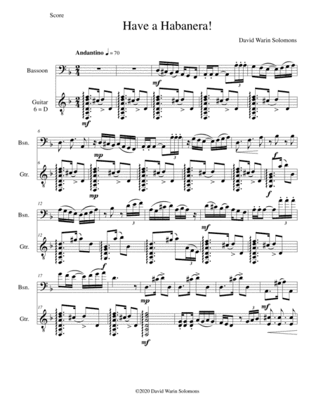 Have a habanera for bassoon and guitar