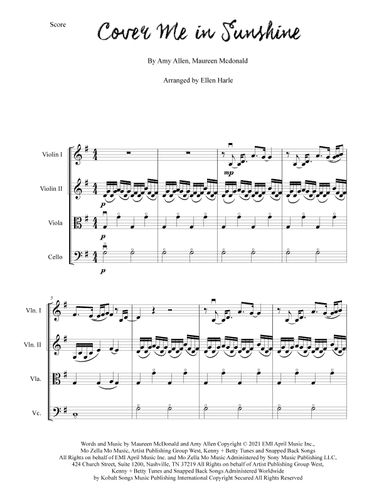 Cover Me In Sunshine (arr. Ellen Harle)
