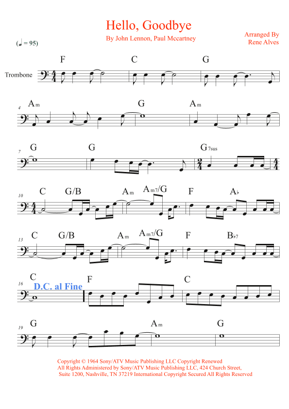 Hello, Goodbye (arr. Rene Alves)