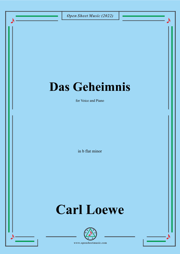 Loewe-Das Geheimnis,in b flat minor,for Voice and Piano (arr. OSM Press)