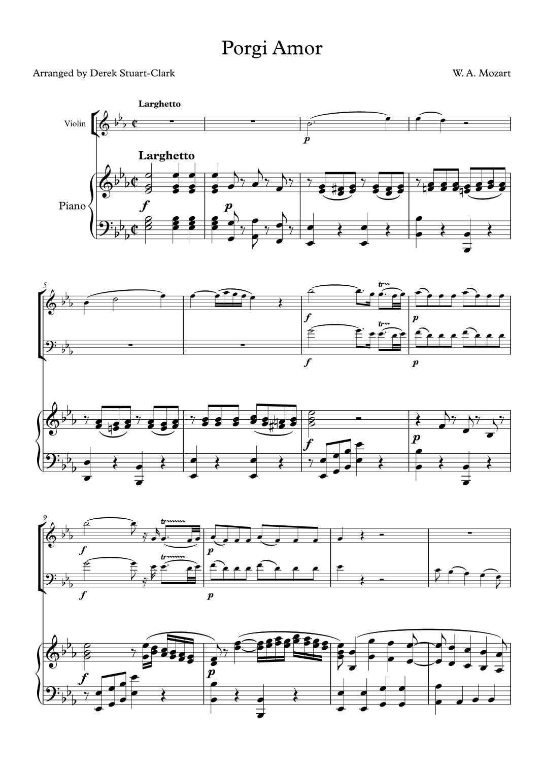Porgi Amor (arr. Derek STUART-CLARK)