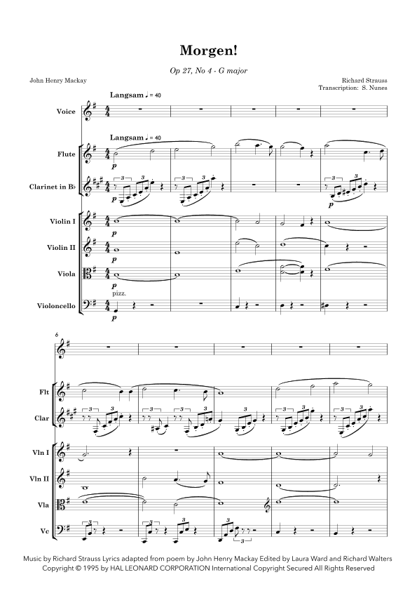 Morgen! (arr. Steven Nunes)