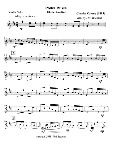 Polka Russe-Czerny-Violin Solo (arr. Phil Beaman)