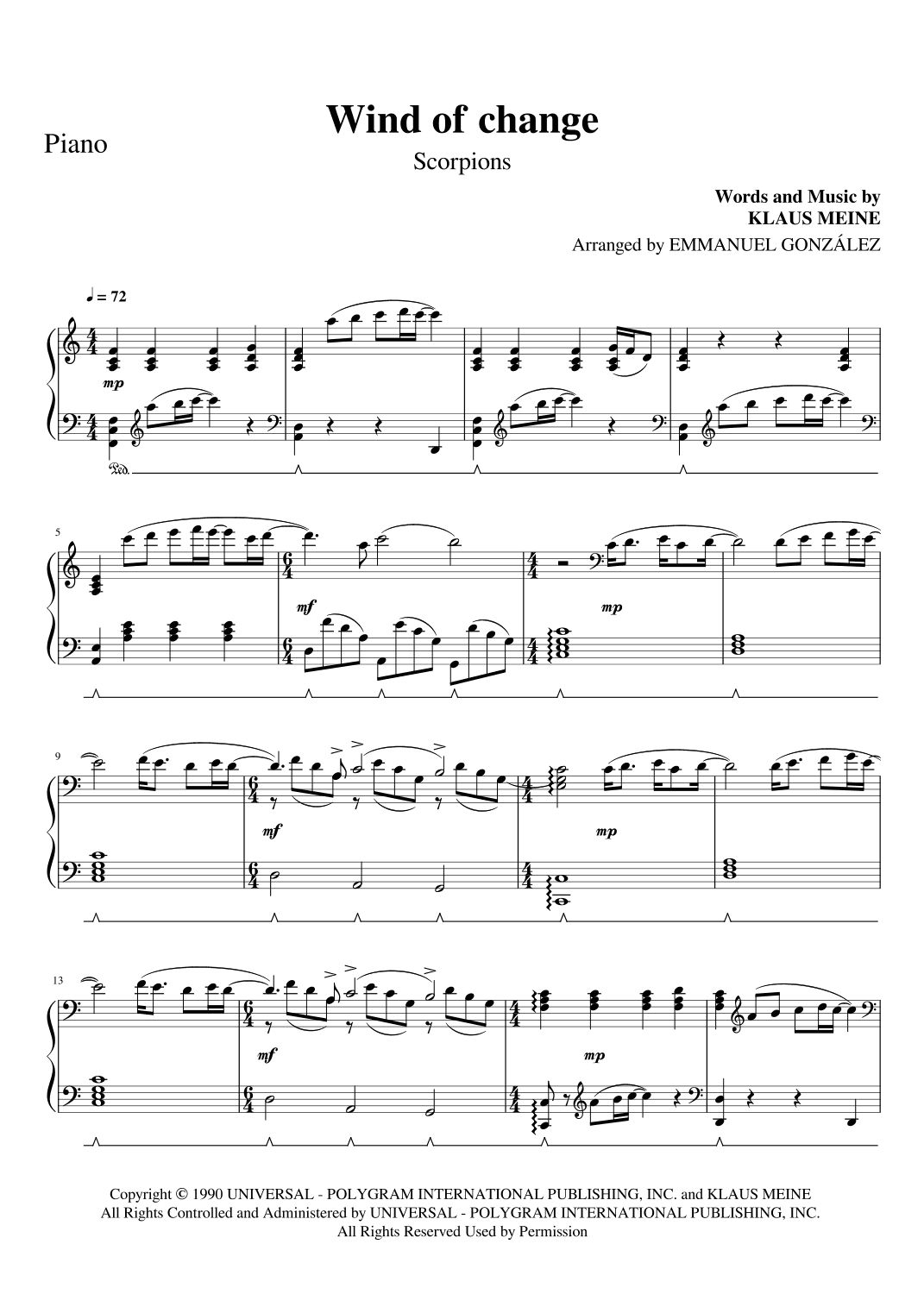 Wind Of Change (arr. Emmanuel González)
