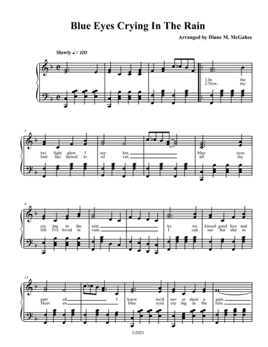 Blue Eyes Crying In The Rain (arr. Diane M. McGahee)