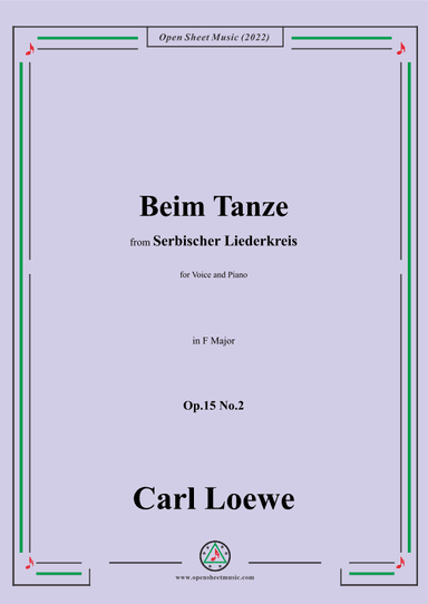 Loewe-Beim Tanze,in F Major,Op.15 No.2 (arr. OSM Press)