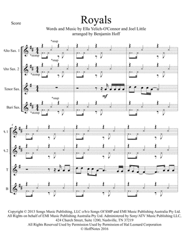 Royals (arr. Benjamin Hoff)