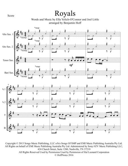 Royals (arr. Benjamin Hoff)