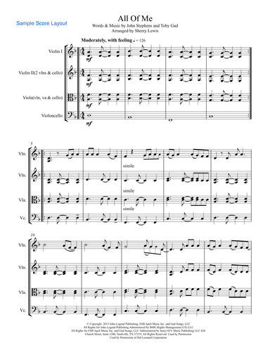 All Of Me (arr. Sherry Lewis Publishing)