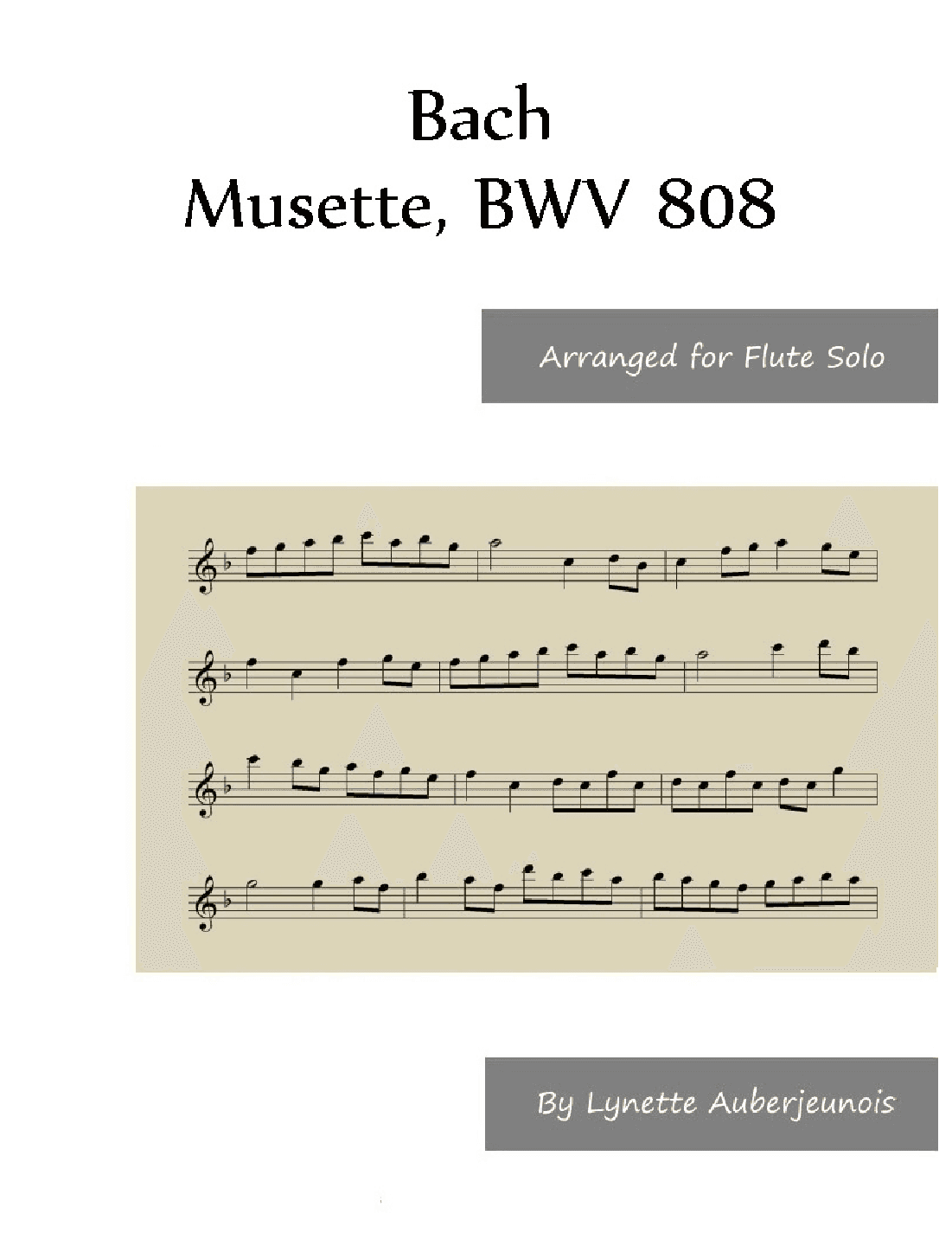 Musette, BWV 808 - Flute Solo (arr. Lynette Auberjeunois)