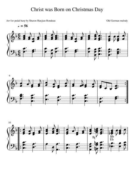 Christ Was Born on Christmas Day (arr. Sharon Hanjian Rondeau)