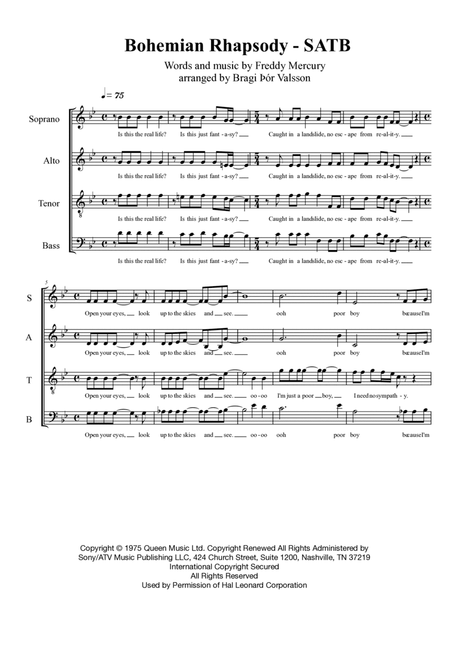 Bohemian Rhapsody (arr. Bragi Thor Valsson)