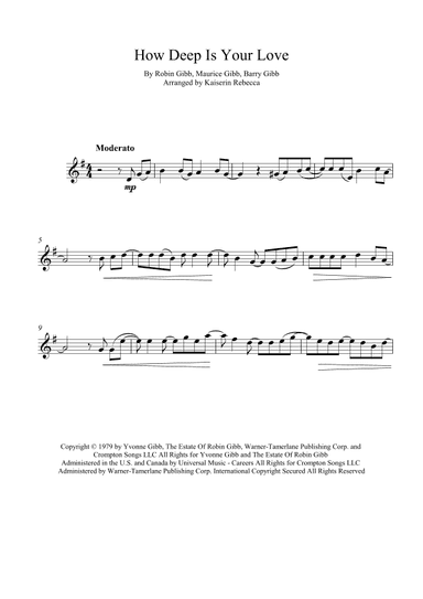 How Deep Is Your Love (arr. Kaiserin Rebecca)
