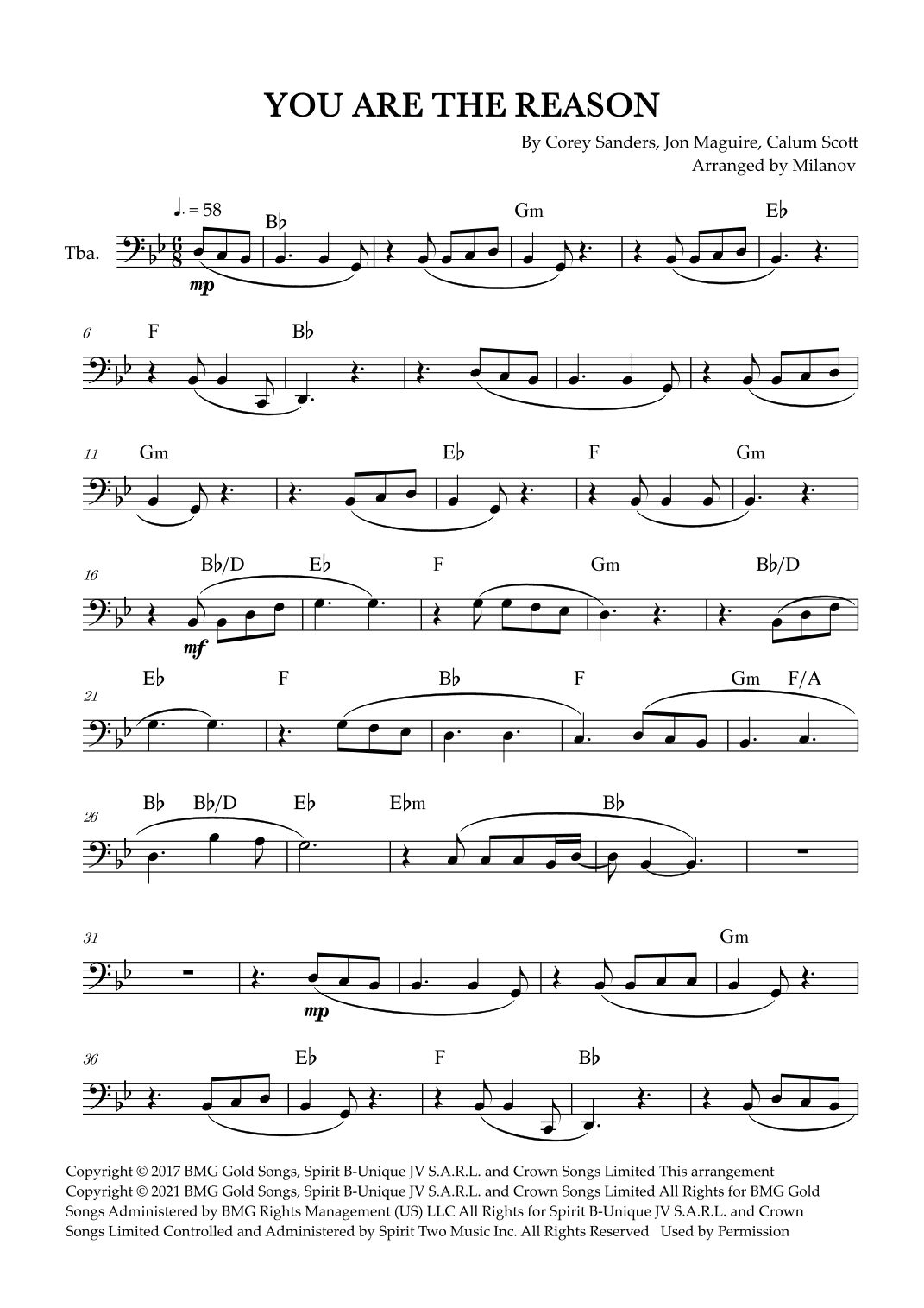 You Are The Reason (arr. Milanov)
