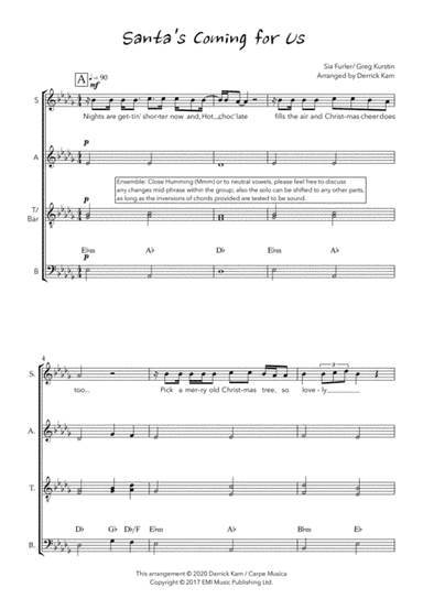 Santa's Coming For Us (arr. Derrick Kam)