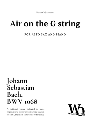Air on the G String by Bach for Alto Sax and Piano (arr. Ander)