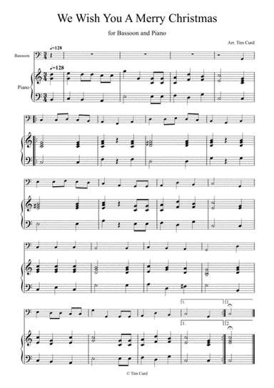 We Wish You a Merry Christmas for Bassoon and Piano (arr. Tim Curd)