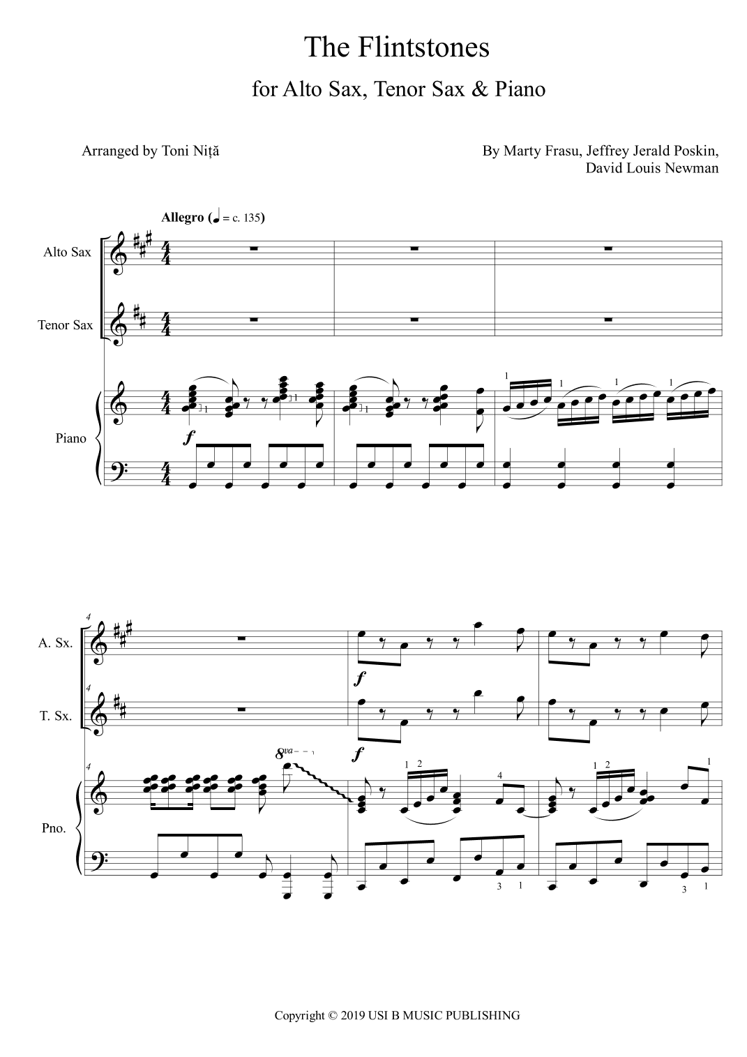 The Flintstones (arr. Toni Nita)