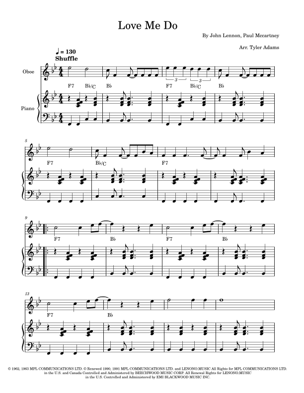 Love Me Do (arr. Tyler Adams)
