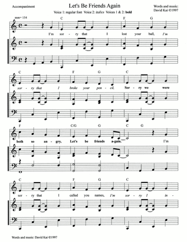 Let's Be Friends Again (accompaniment and lead sheet)