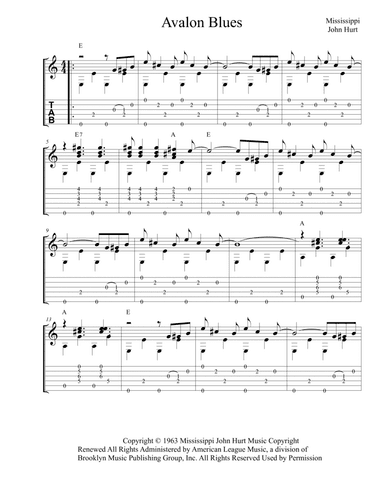 Avalon Blues (arr. The Real Boss Hos Publishing)