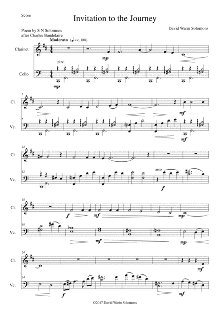 Invitation au Voyage (Invitation to the journey) for clarinet and cello