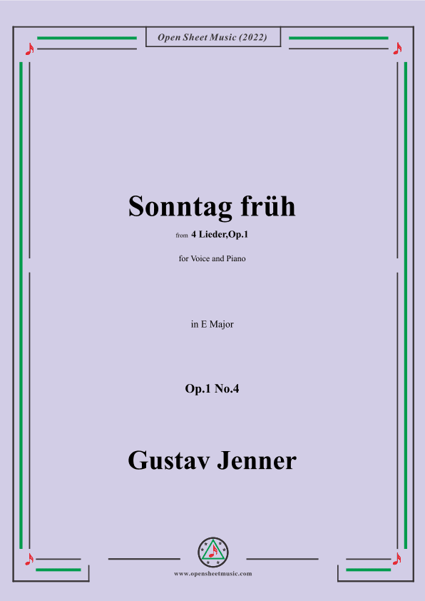 Jenner-Sonntag früh,in E Major,Op.1 No.4 (arr. OSM Press)