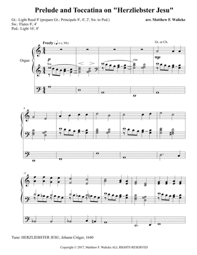 Prelude and Toccatina on "Herzliebster Jesu" (arr. Matthew F. Walicke)