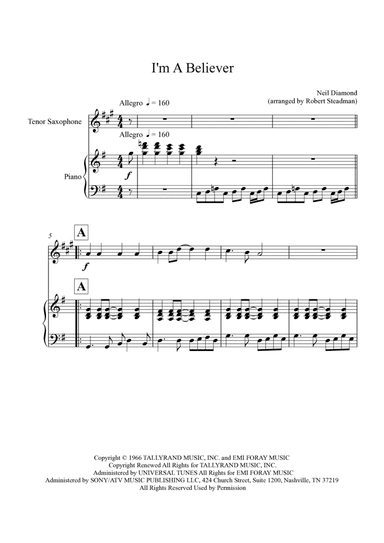 I'm A Believer (arr. Robert Steadman)