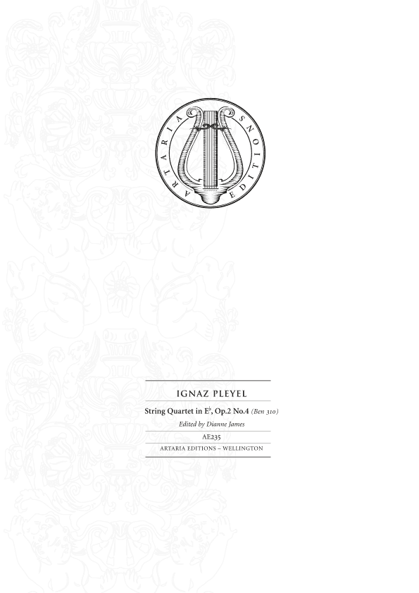 String Quartet in E flat major, Op. 2, No. 4 (Benton 310) (score and parts) (arr. Artaria Editions)