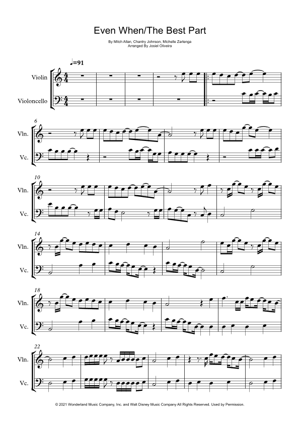 Even When/the Best Part (arr. Josiel Oliveira)