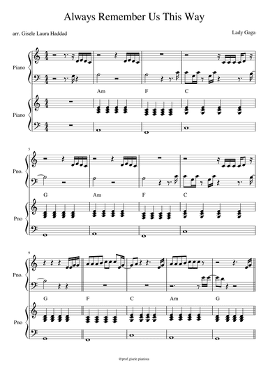 Always Remember Us This Way (arr. Gisele Laura Haddad)