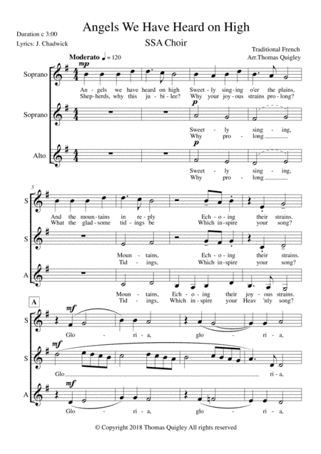 Angels We Have Heard on High (arr. Thomas Quigley)