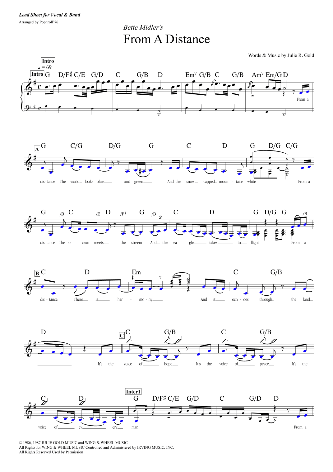 From A Distance (arr. Popnroll 1976)