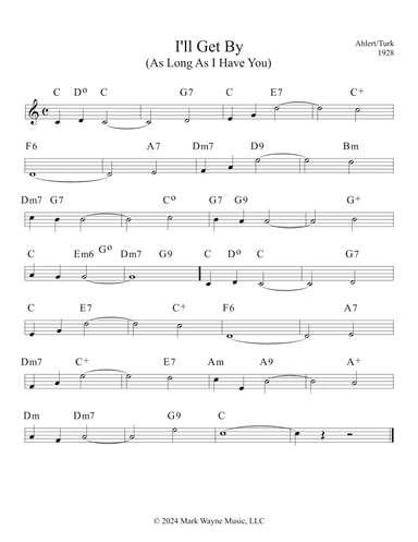 I'll Get By (As Long As I Have You) (arr. Mark W. Huxhold)