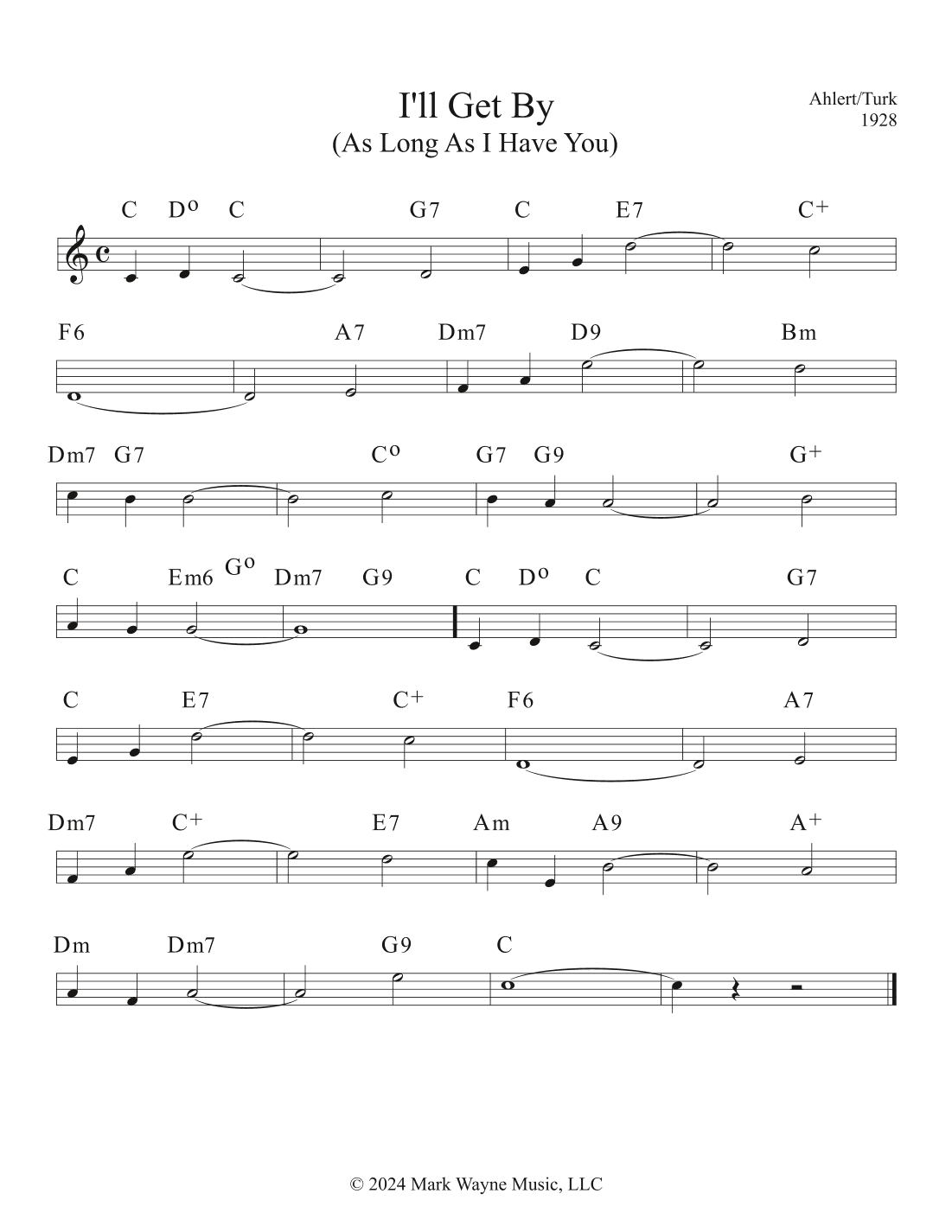 I'll Get By (As Long As I Have You) (arr. Mark W. Huxhold)