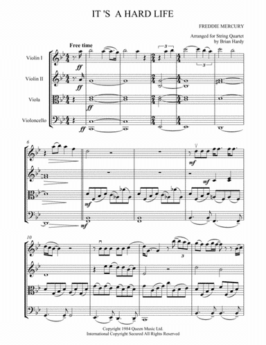 It's A Hard Life (arr. Brian Hardy)